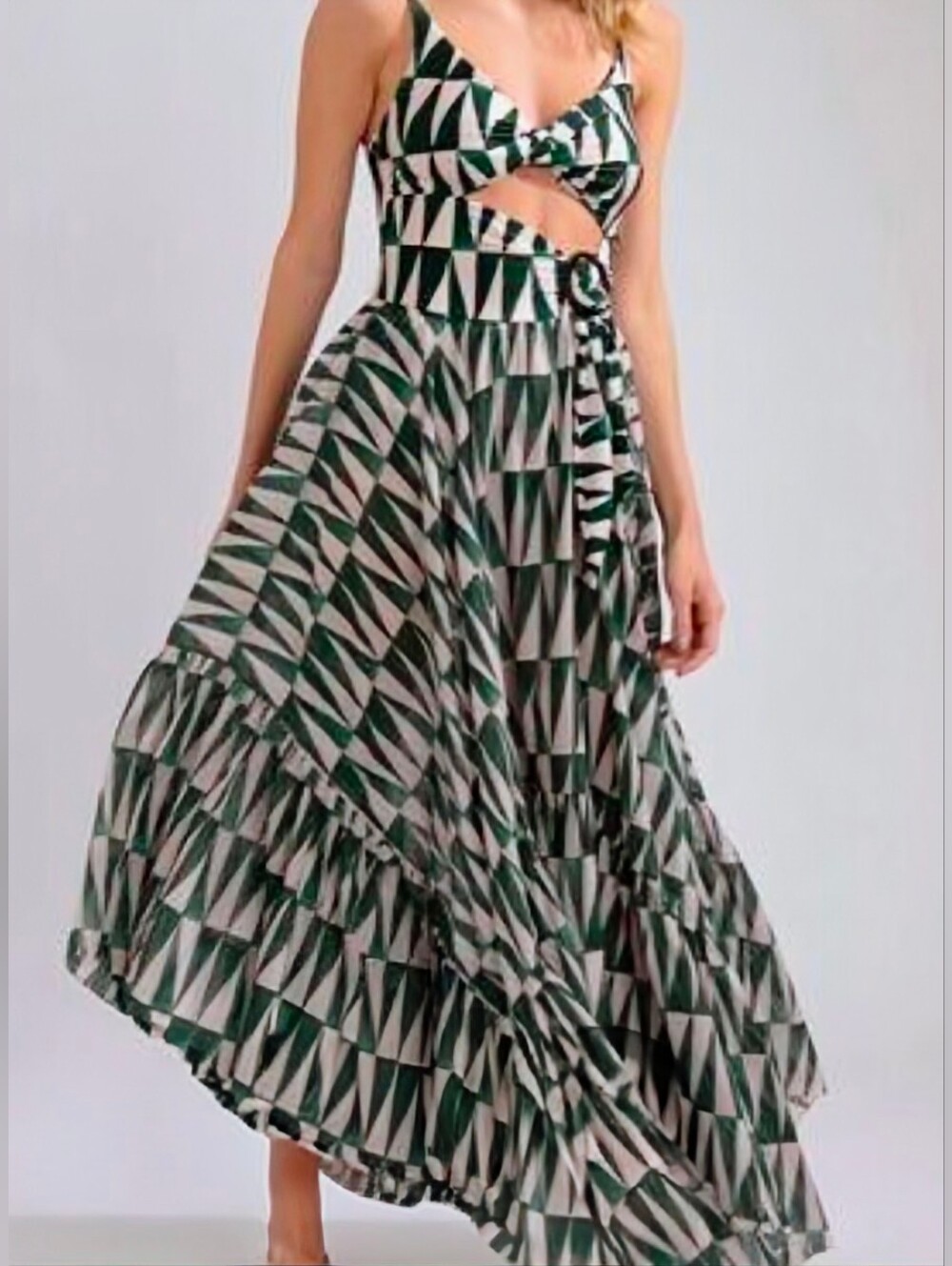 PatBo - jade ring cut out dress